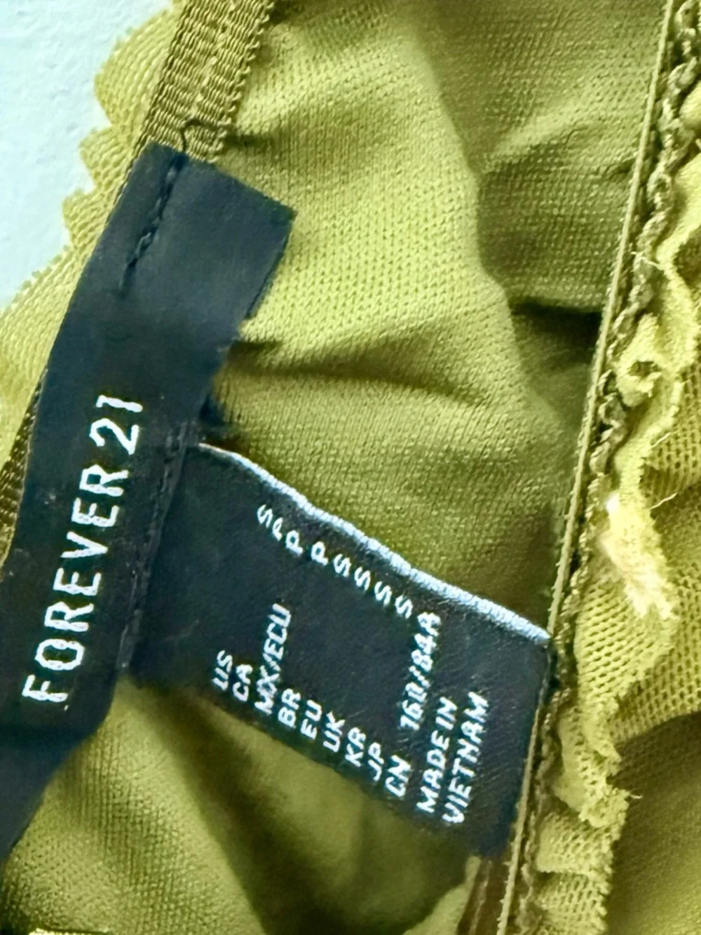 Forever 21 Olive Green Floral V-Neck Mini Dress - Picture 4 of 8